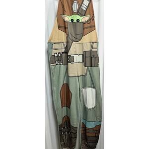 Star Wars Women’s Unisex Pajamas The Mando And The Child One Piece Overalls Sz M